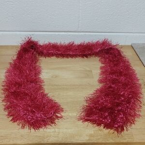 Chic Hot Pink Feathered Women's Scarf